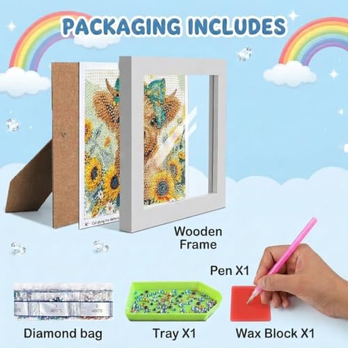 Image of PATPAT Diamond Painting Kit for Kids 5D Animal Art Craft with Frame