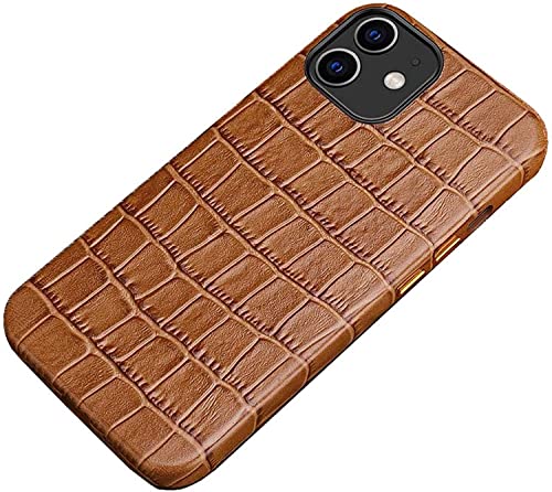 Étui Apple iPhone 12 2020 motif crocodile marron KANUZ
