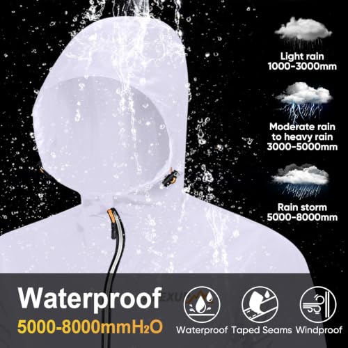 Image of APEXUP Packable Rain Jacket Men Waterproof Lightweight Raincoat with Hood