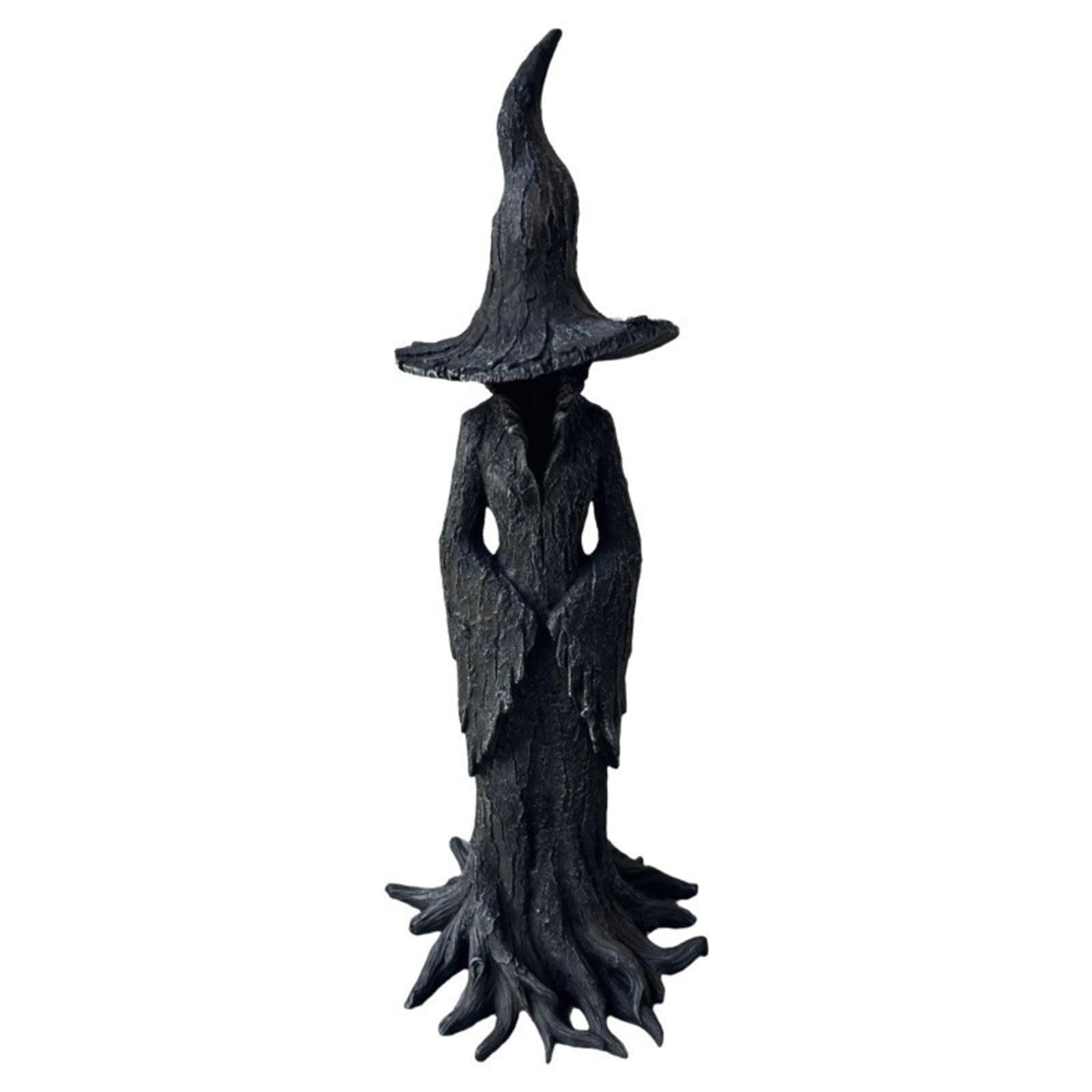 Hsioluted Handcrafted Witches Statue Resin Halloween Shelf Decor Desktop Ornament Gothic Home Halloween Decorations Resin Sculpture Indoor Witches Figurine Home Decoration
