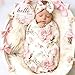 Galabloomer Baby Girl Newborn Receiving Blanket with Headband Set Baby Swaddle Nursery Swaddle Wrap with Card (Vintage Flower)