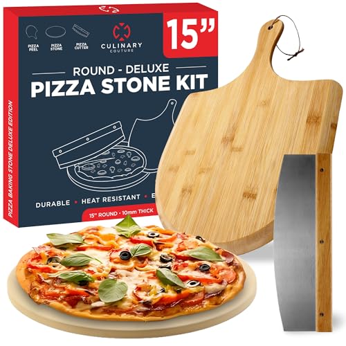3PCS Round Pizza Stone for Oven Set 15