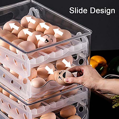 Egg Holder For Refrigerator, Pull Out Egg Refrigerator Drawer With Slide Design, Adjustable Egg Holder Storage Container For 36 Eggs #TOP5