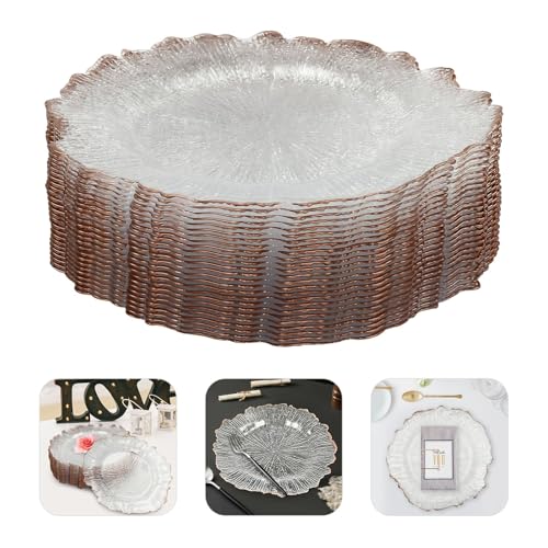 25 platos decorativos redondos 13 pulg claros dorado rosa miniatura 3