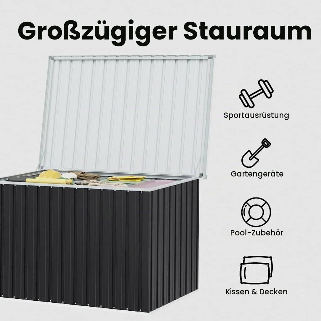 vidaXL Gartenbox Auflagenbox Kissenbox Aufbewahrungsbox Truhe Box Gartenmöbel Gartenkasten Gartentruhe Werkzeugkasten Anthrazit 149x99x93cm