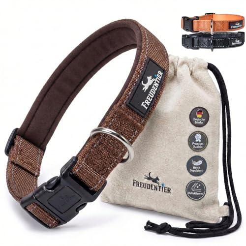 FREUDENTIER Hundehalsband gepolstert mit weichem Neopren, reflektierend