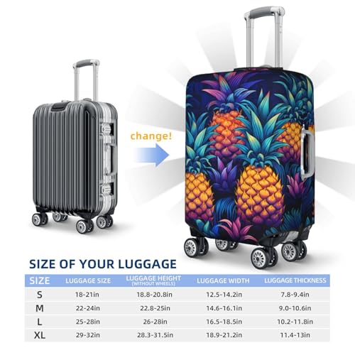 Pineapples Luggage Cover Washable Elastic Suitcase Cover Anti-Scratch Travel Luggage Protector Covers for Kids Adult M fits 22-24 inch Suitcase4