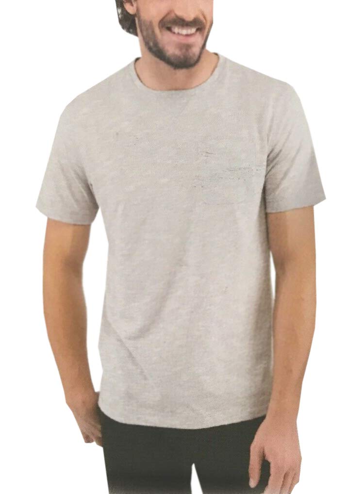 Boston TradersMen's T-Shirt Tee Crew Neck Chest Pocket, Variety (Sleet, Large)