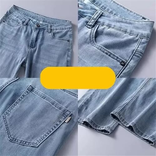 Men Lightweight Outside Thin Denim Pants Loose-Fit Draping Wide Leg Denim Trousers Comfortable Jeans2