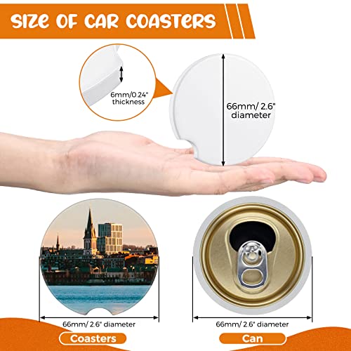Portavasos cerámico para auto Frienda sublimación blanco 50 piezas miniatura 2