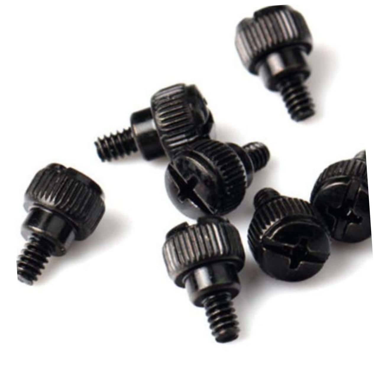 jojofuny 100pcs Computer Case Screw Black Thumbscrew Replacement for Chassis Quick Installation