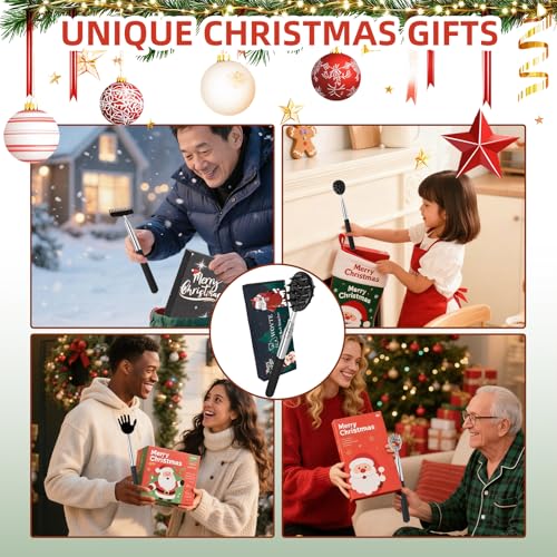 Image of WOVTE Stocking Stuffers for Men Women Adults, Back Scratcher with Christmas Packaging Box & 4PCS Detachable Scratching Heads, Christmas Gifts for Men Women Husband Dad Mom Wife, White Elephant Gifts