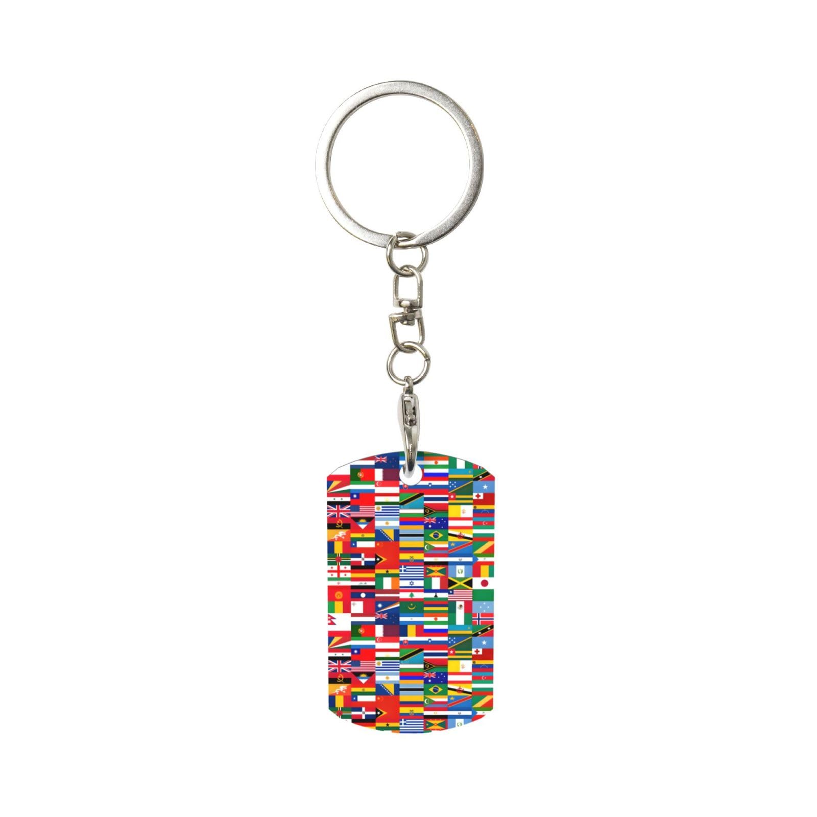 Smazdfxx Unisex As Pic World Countries Flag Keychain With Keyring Clips Car