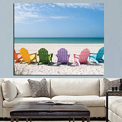 Impression sur toile paysage marin cristal océan bleu ciel dsdsgog art mural 60x80 cm