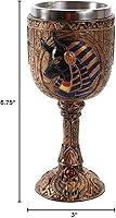 Vista 2 de Pacific Giftware Copa de vino dorado egipcio Anubis God of Underworld, revestimiento de acero inoxidable, 6 onzas