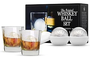 Original Whiskey Ice Ball Molds with Glasses (Duo Set)