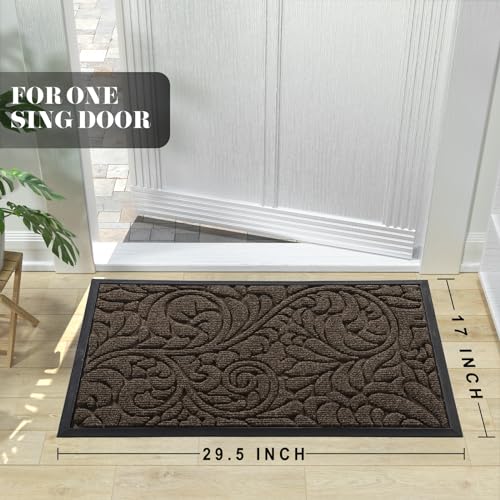 Yimobra N.A Sturdy Door Mat, Heavy Duty Front Welcome Mats For Home Entrance Outdoor Indoor, Doormat For Outside Back Patio Floor Entry Porch Garage Office, Weather Resistant Easy Clean thumb #1