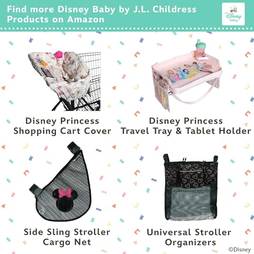 Image of Disney Baby by J.L. Childress ColorMe Disposable Placemats, 24 Pack - Stick on Disposable Placemats for Baby, Toddlers, & Kids, Travel Coloring Activities, Sticky Child Table Mat, Princess