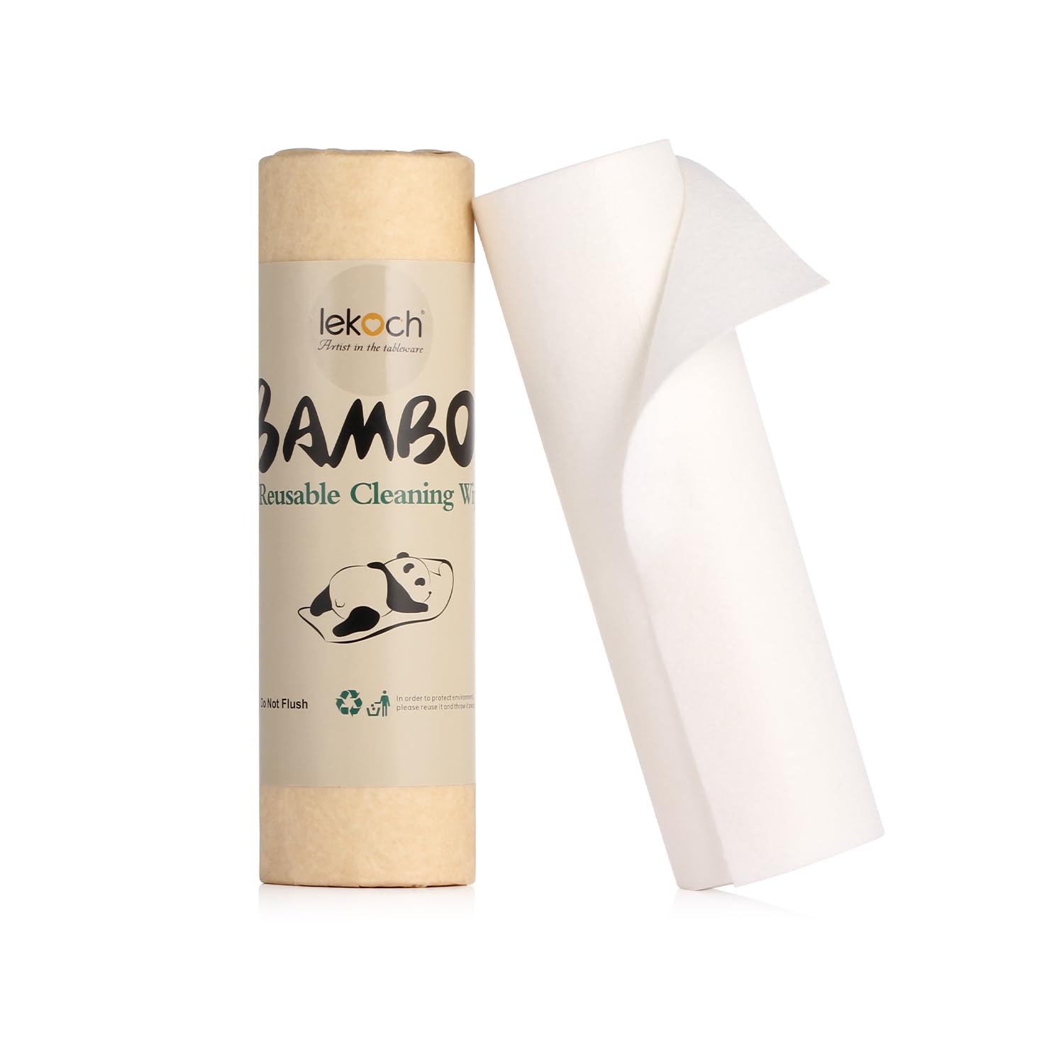 Bamboo Cleaning Cloths Reusable Kithchen Roll Washable| 20 Tear-Away Sheets | Eco-Friendly & Absorbent | 28x28cm | Sustainable Kitchen Cleaning Cloth Roll