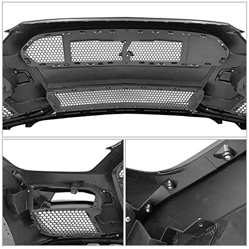 Ikon Motorsports, Front Bumper Cover Compatible With 2015-2017 Ford Mustang, Gt500 Style Front Bumper Conversion Replacement W/Grille & Fog Light Cover & Front Lip Splitters Pp, 2016 #TOP4