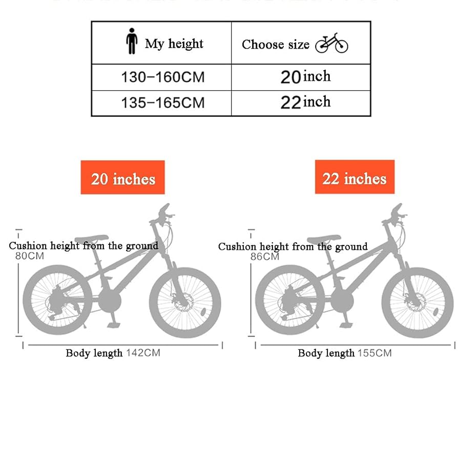 LiRuiPengBJ Kids Mountain Bike 20/22 Inch 21 Speed Blue