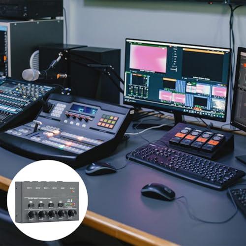Orivin 4-Kanal-Mini-5-V-Ultrakompakter geräuscharmer Line-Mixer, geeignet für Mikrofone, Gitarren, Keyboards, Mobiltelefone usw.