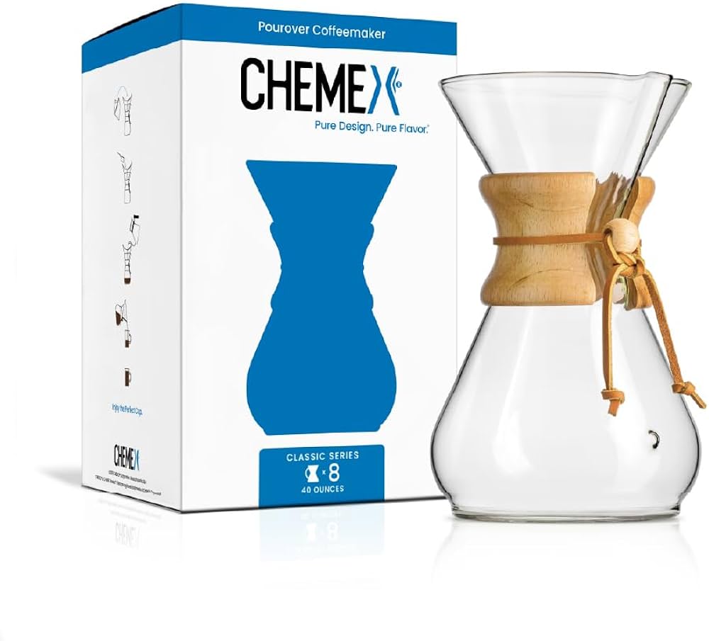 Chemex Pour-Over Glass Coffeemaker - Classic Series - 8-Cup - Exclusive Packaging