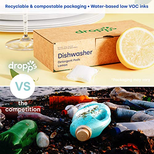 Dropps Dishwasher Detergent Pods: Lemon | 120 Count | Sparkling Shiny Dishes | Powers Away Baked On Food | Deep Cleans No Pre-Wash | Powered By Natural Mineral-Based Ingredients | Low Waste Packaging… #TOP4