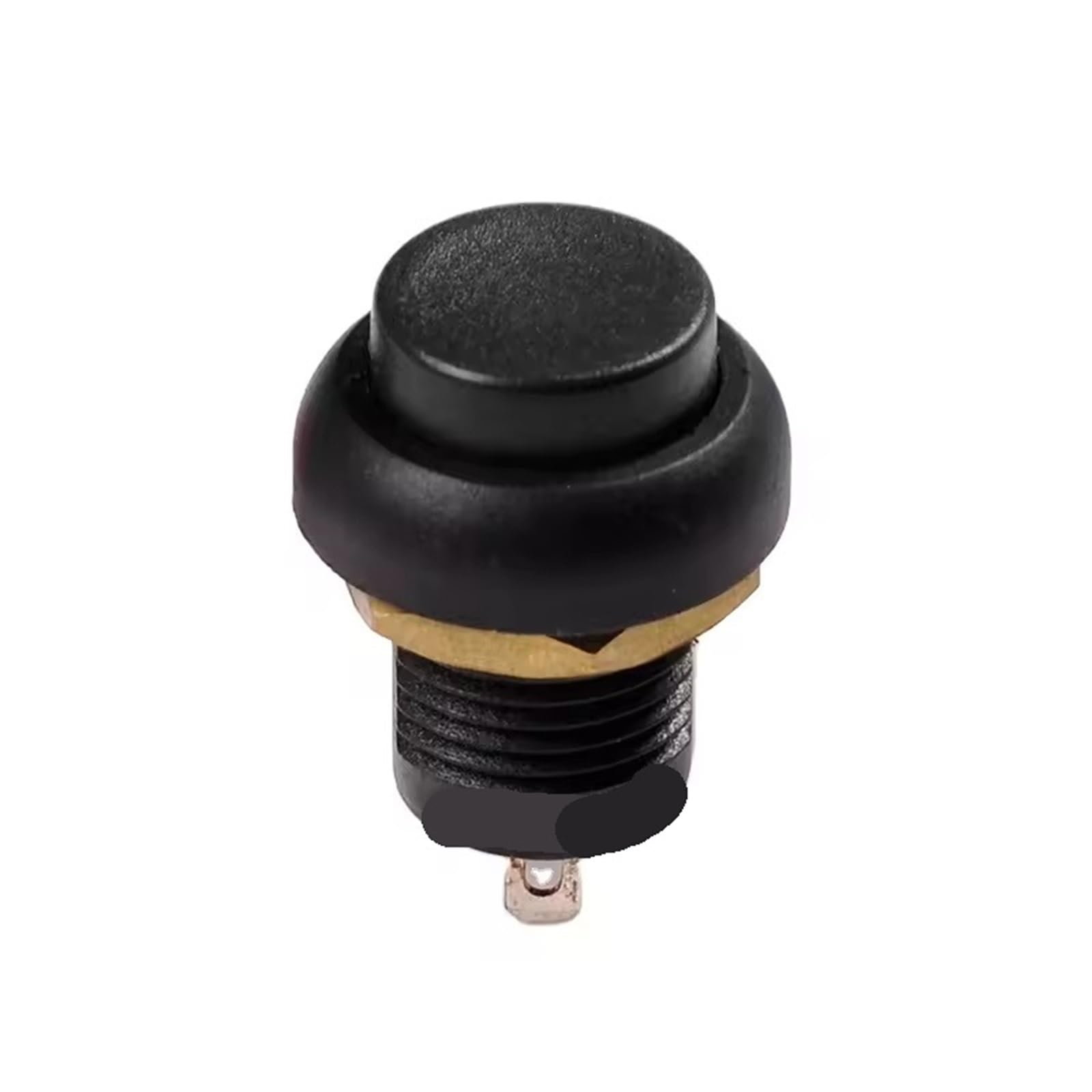 Boutons poussoirs 12mm lot de 6 interrupteurs étanches en plastique noir à tête plate