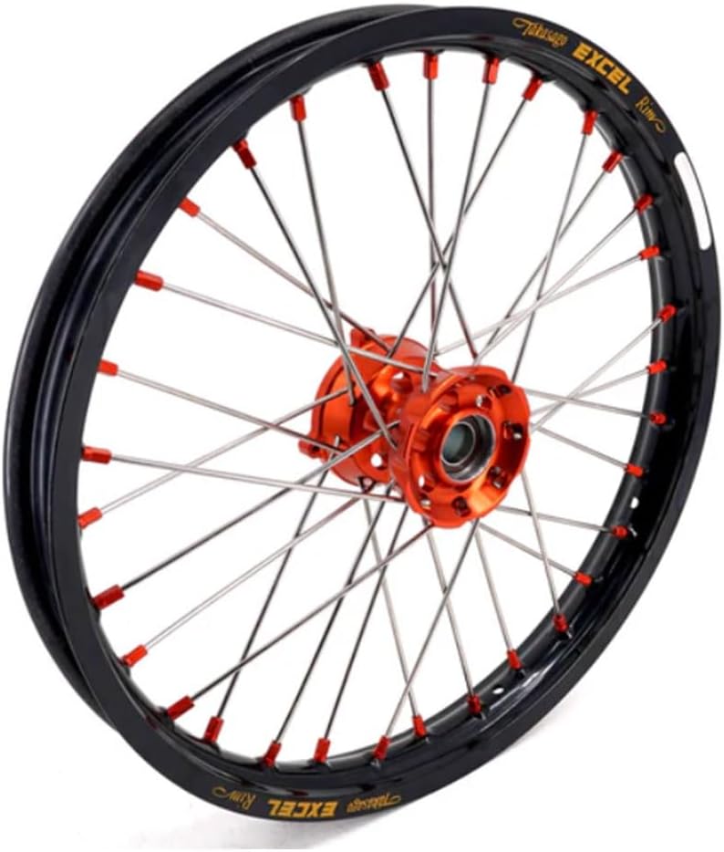 KKE1.6 * 19 & 1.85 * 16 Big Kid's Wheels Excel Rims Set Compatible with KTM85 SX 2021-2024 Husqvarna TC 85 GAS GAS MC85 2021-2024 Orange Mini Bike