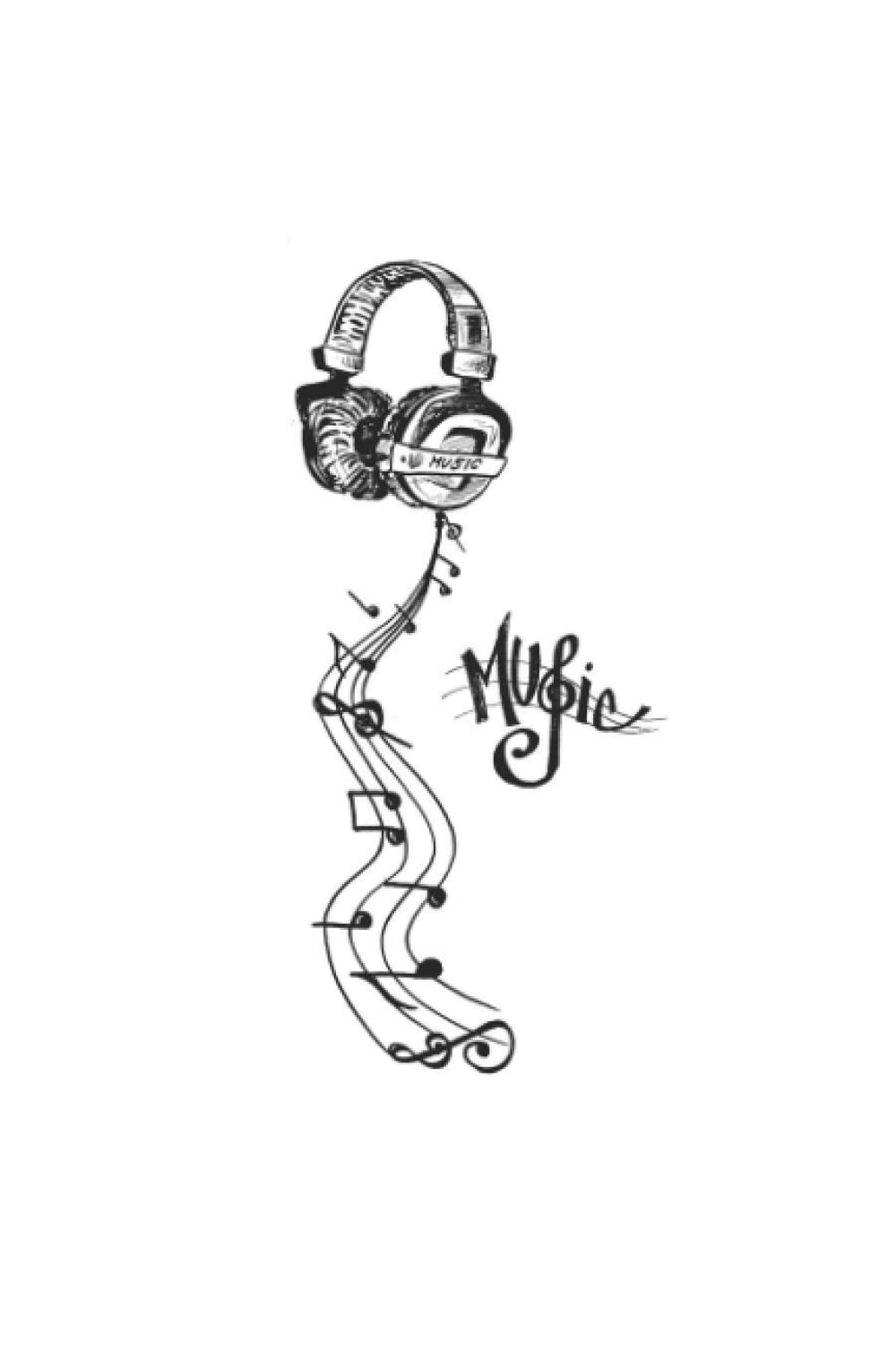 Journal avec dessin de musique: size 6 x 9 et 100 page