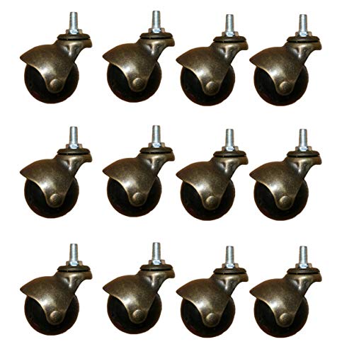 Furniture Casters with Threaded Rod Mounting, Smooth Rolling Ball Caster Wheels for Office Chairs, Sofas, and Coffee Tables (M8 4 pcs)