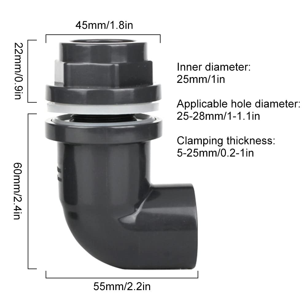 MiOYOOW Aquarium Elbow Pipe Joint, PVC Fish Tank Water Pipe Adapter Elbow Tubes Hose Connector Fish Tank Accessories - Image 2