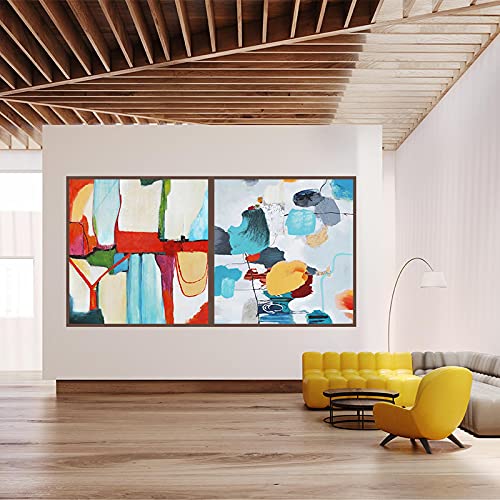 Pinturas en Lienzo nórdico Colorido Abstracto Bloque de impresión y Carteles decoración de Arte Cover