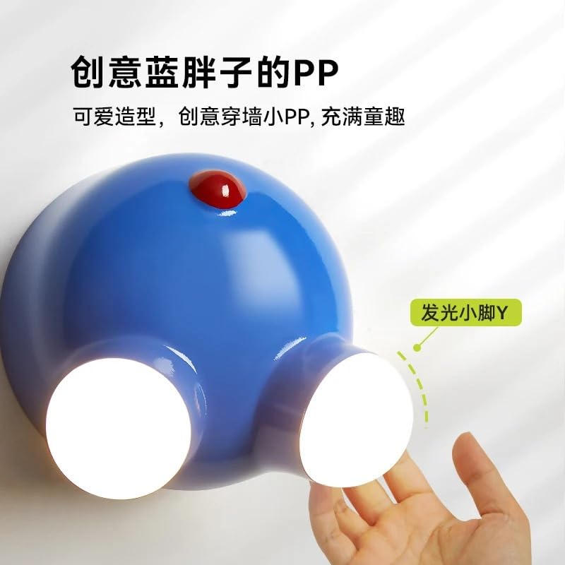Lampa ścienna do pokoju dziecięcego w stylu kreskówkowym z oświetleniem LED dla chłopców i dziewcząt, idealna do korytarza lub przejścia (niebieska)