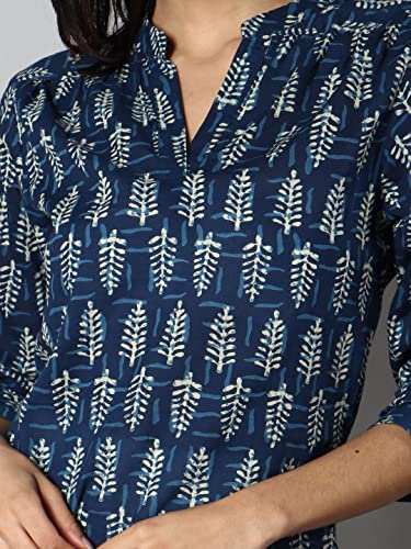 Image of See Designs Blue, White Abstract Women's Kurta