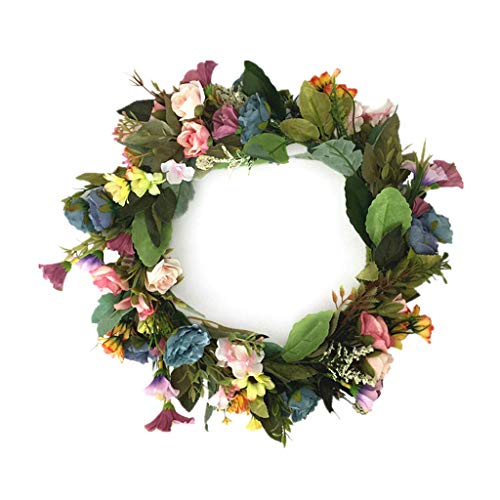 Couronne de fleurs artificielles pour porte d'entrée accueillante et chaleureuse