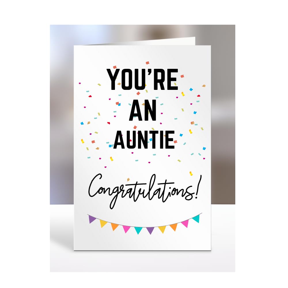 You're an Auntie card, gifts for men, women, him, her, female, male, presents for Christmas, new, congratulations, baby, you are, A5-173_15 — image 1