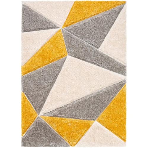 Image of Shaggy Super Soft Carpet for Home & Living Room Size - 5 X 8 Ft (Yellow Grey 2)