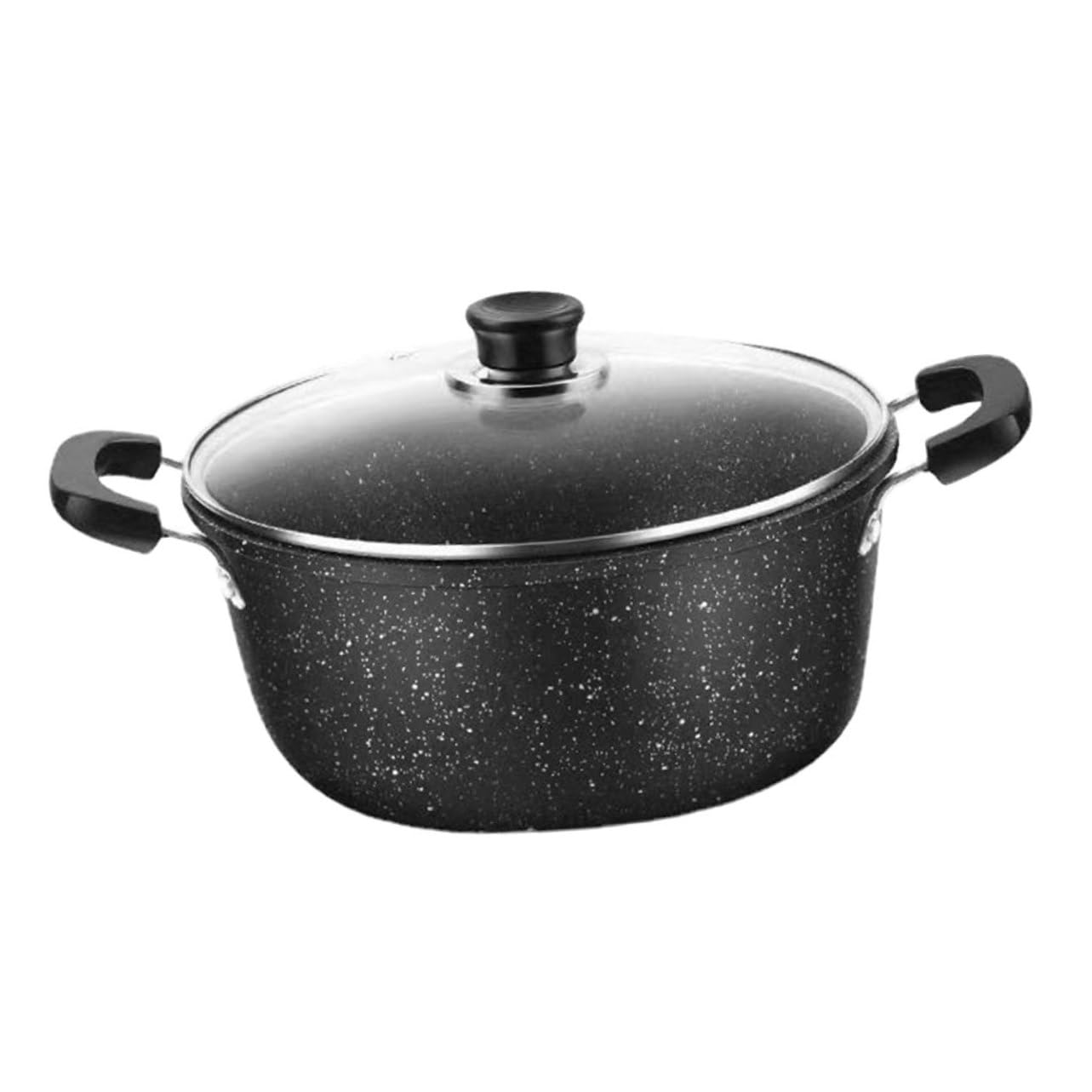 Marmite à soupe noire antiadhésive POPETPOP ustensile de cuisson avec couvercle