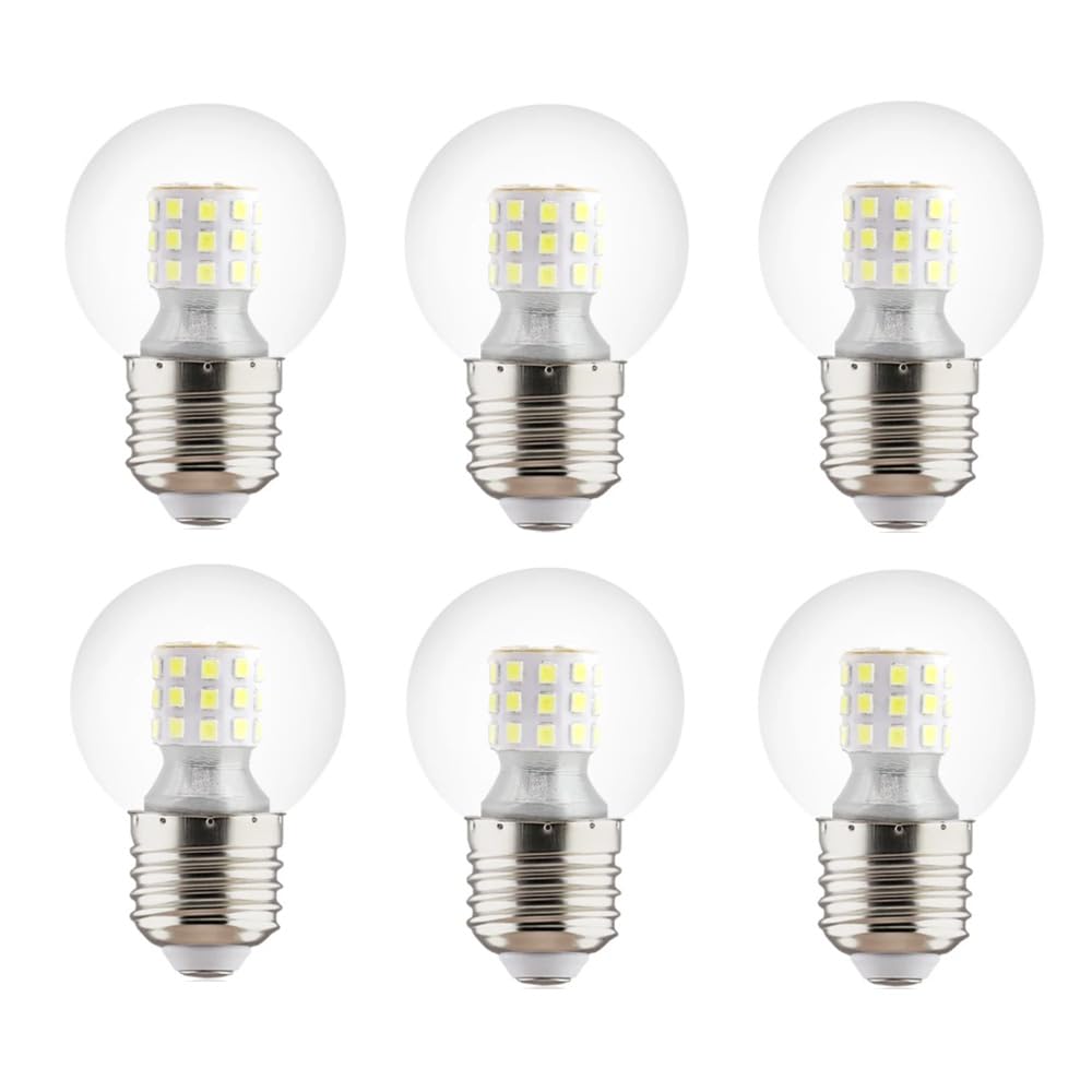 ALIVIM 6Pcs G45 E27 7W 220V LED Bulb Clear Bulb High Brightness Home Decor Spotlight Table Lamp Living Room Light,Cold White