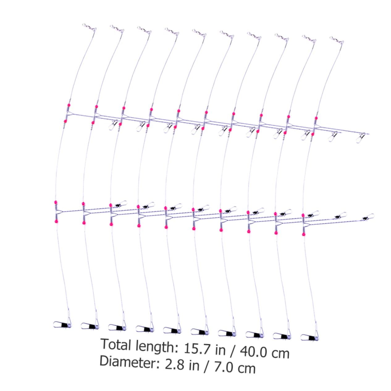 Parliky 10pcs Stainless Steel Fishing Leaders Leaders Line with Snap Swivels Fishing Tackle