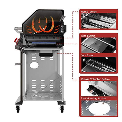 Image of Royal Gourmet GA5403C 5-Burner Propane Gas Grill with Side Burner, Coffee