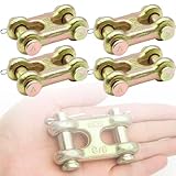 Terixe 4 Pack 3/8 Inch Twin Clevis Link, Alloy Steel Chain Repair Links for Safety Chains - 3/8 Chain Link...