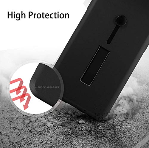 Image of Heartly Matte Finish Shockproof Dual Layer TPU + PC with Stand & Finger Holder Case Cover for Samsung Galaxy A70s / A70 - Black