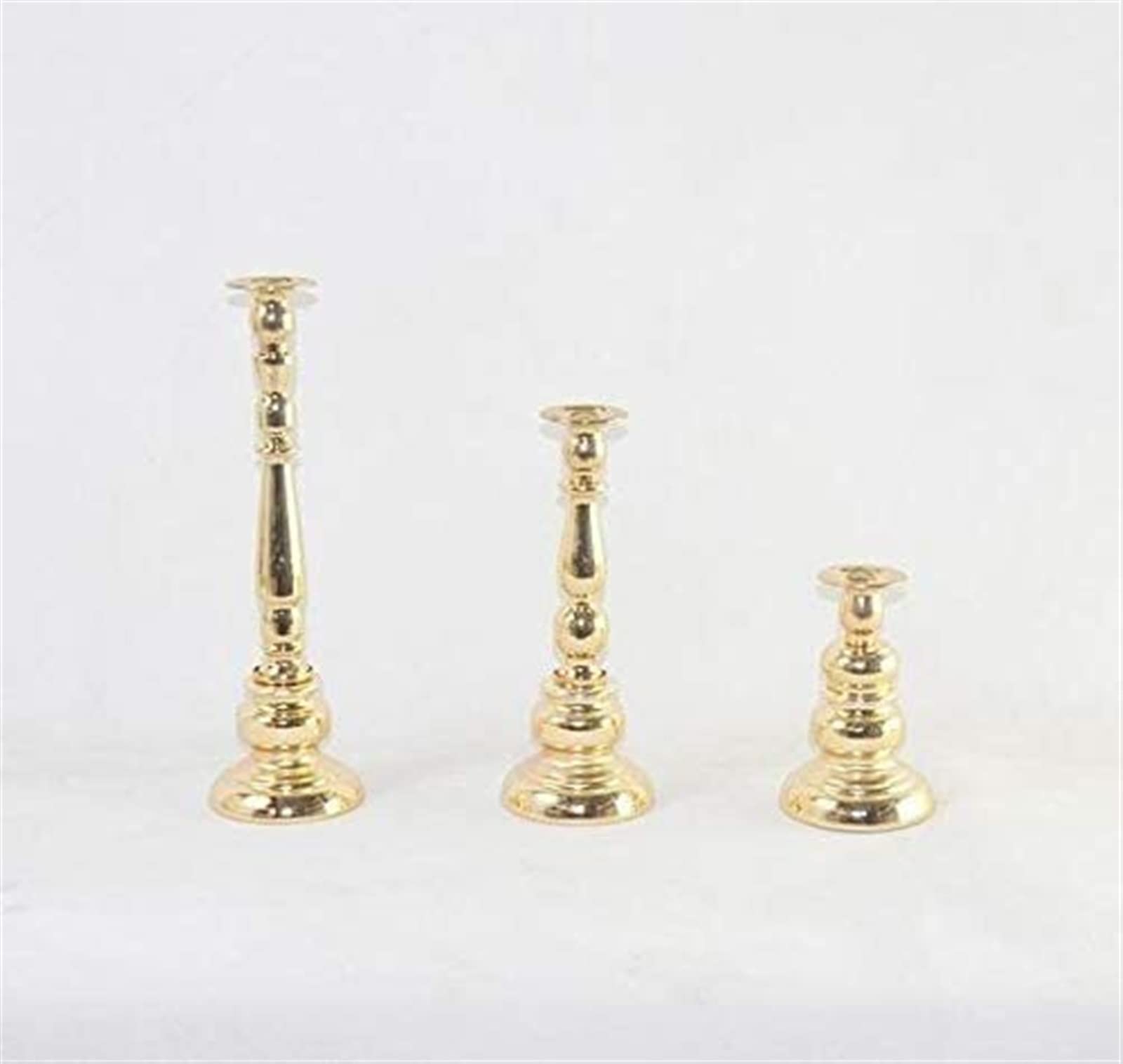 Elegantes 3-teiliges glänzendes europäisches Kerzenhalter-Set – stilvolle Kerzenständer für romantische Abendessen, Hochzeiten, Heimdekoration und Hotelatmosphäre, perfekt für Kerzenlicht