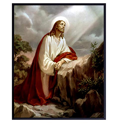 Christian Wall Decor - Catholic Wall Art - Jesus Christ - Jesus Decor - Jesus Poster - Jesus Wall Art Decor - Religious Gifts for Men, Women - Inspirational Decor - God Wall Decor - Prayer Wall Art