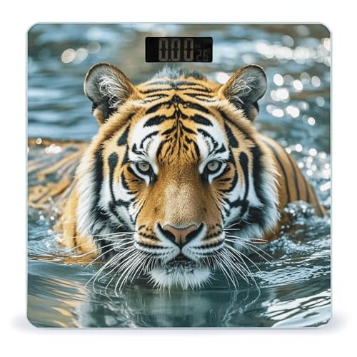 Báscula digital para baño con cristal templado 26x26 cm miniatura 1