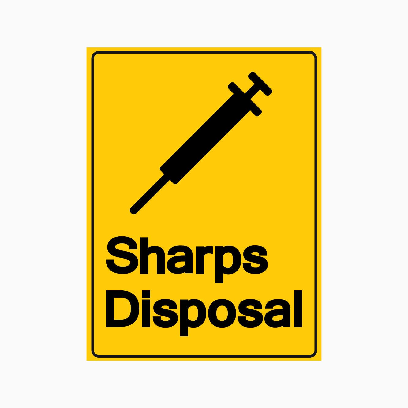 SHARPS DISPOSAL Sign Warning Metal Tin Sign 8 x 12 inch for Industrial & Commercial Series