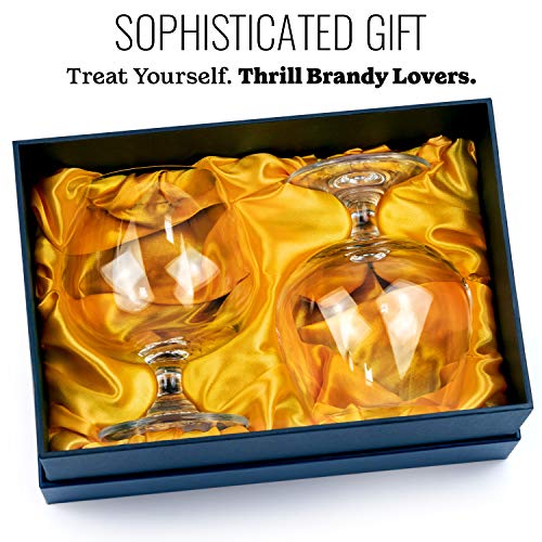 Large 21 Oz Crystal Brandy And Cognac Snifter Glasses | Set Of 2 Short Stem Giant Sniffer Bowls | Drinking And Tasting Glassware For Bourbon, Scotch, Tequila, Armagnac, Rum, Beer, Liquor #TOP4